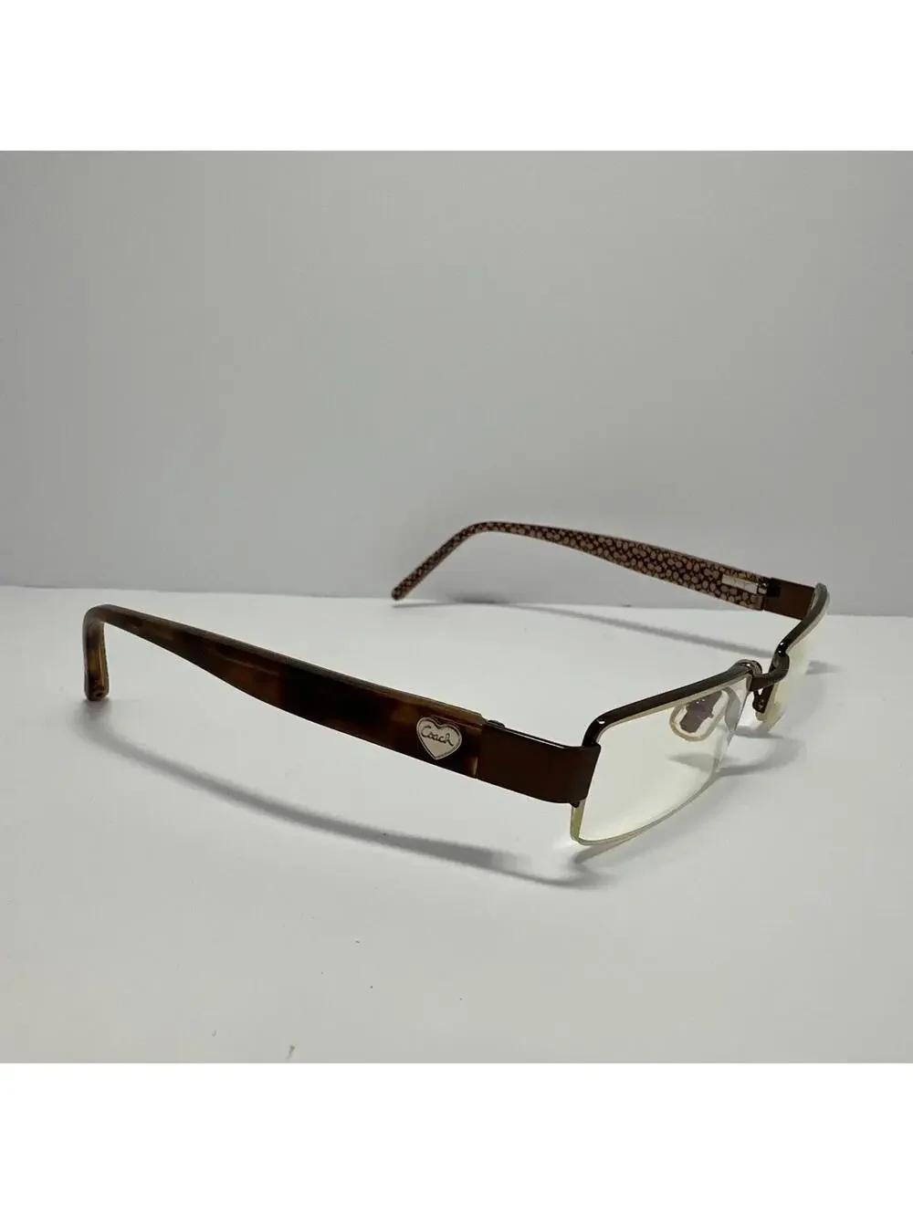 Coach Vera 232 Light Tortoise Eyeglasses Frames Only 48[]18 Half Rim + Case